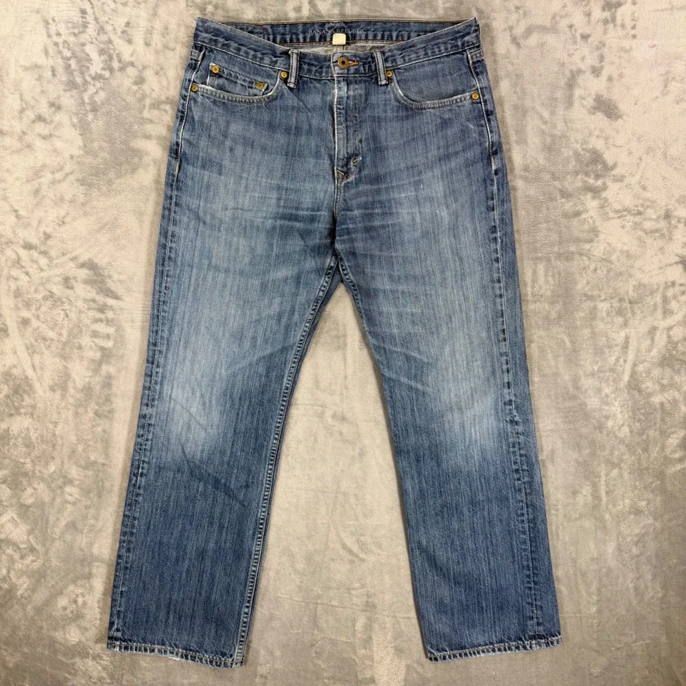Banana Republic‎ Vintage Straight Jeans Men's Size 33x30 Blue Medium Wash Denim